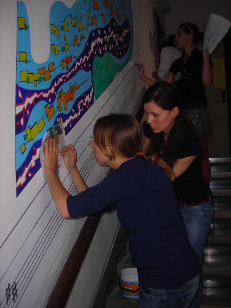 Performance of Walking Sax - Wall painting